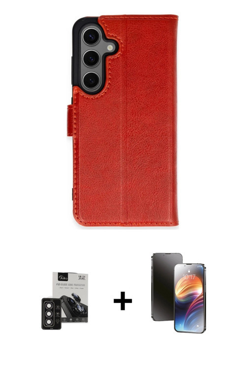 ieg™ Galaxy S24 Kılıf Siluet Işık Serisi - Siyah 3D Antistatik Mat Seramik Nano Ekran Koruyucu + Der