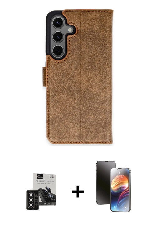 ieg™ Galaxy S24 Kılıf Siluet Işık Serisi - Siyah 3D Antistatik Mat Seramik Nano Ekran Koruyucu + Der