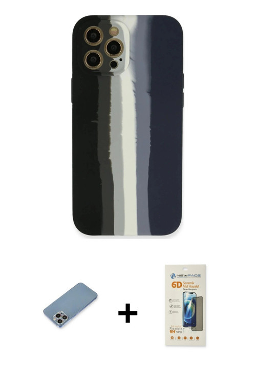 ieg™ iPhone 12 Pro Max Kılıf Yadigar Çizgi - Siyah 6D Mat Seramik Hayalet Nano Ekran Koruyucu + Gökk