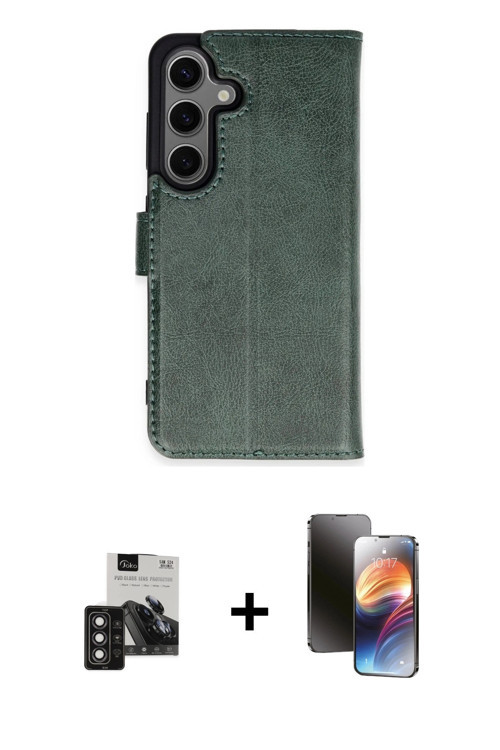 ieg™ Galaxy S24 Kılıf Siluet Işık Serisi - Siyah 3D Antistatik Mat Seramik Nano Ekran Koruyucu + Der