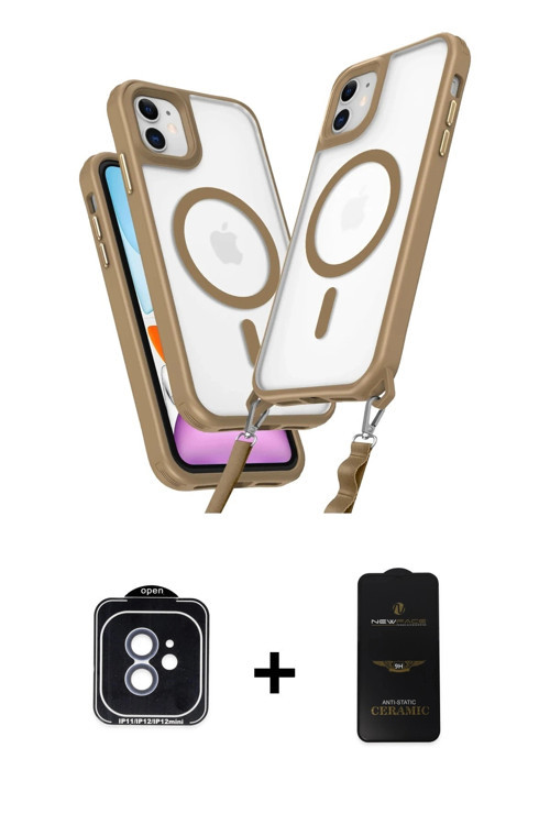 iPhone 11 Kılıf Atlas Doku Koleksiyonu - Siyah 6D Antistatik Mat Seramik Hayalet Nano Ekran Kor