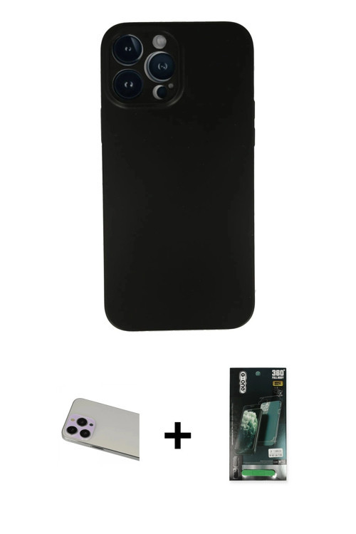 ieg™ iPhone 13 Pro Max Kılıf Yadigar Yansıma Serisi - Şeffaf 360 Full Body Arka Koruyucu + Mor Rainb