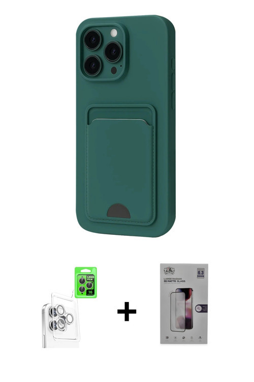 ieg™ iPhone 16 Pro Max Kılıf Vadi Çizgi Prime - Siyah Bilvis 3D Mat Cam Ekran Koruyucu + Beyaz Raze