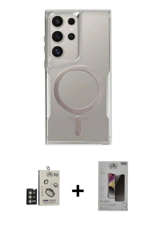 Galaxy S24 Ultra Kılıf Yadigar Klasik Özel Seri - Siyah Bilvis Hayalet Cam Ekran Koruyucu + Der