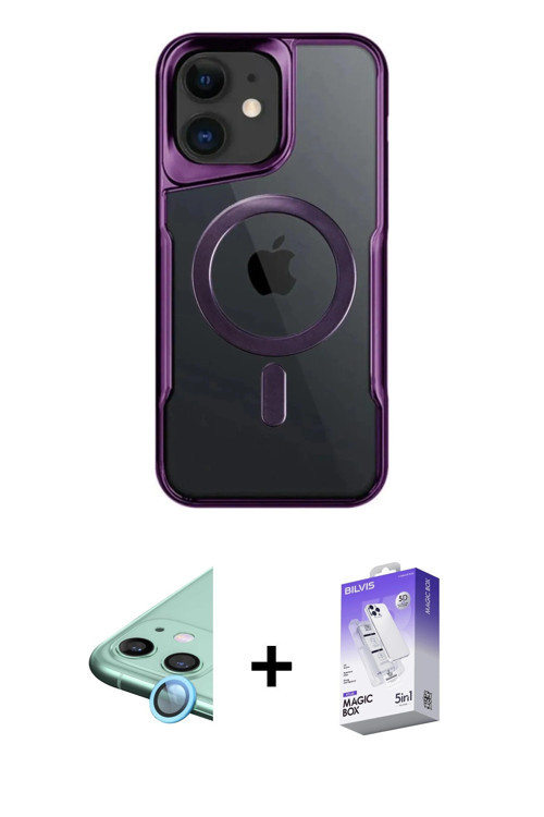 ieg™ iPhone 11 Kılıf Yadigar Klasik Özel Seri - Siyah Bilvis 5in1 3D Magic Cam Ekran Koruyucu + Mavi