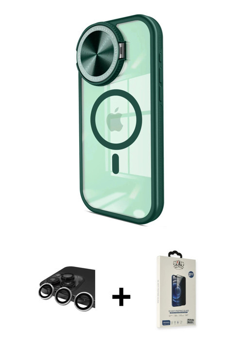ieg™ iPhone 14 Pro Max Kılıf Kıvılcım Modern Koleksiyonu - Siyah Bilvis Hayalet Cam Ekran Koruyucu +