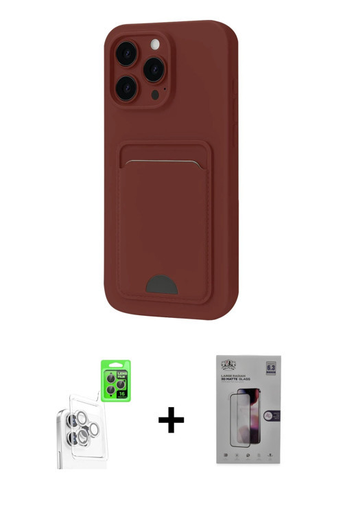 ieg™ iPhone 16 Pro Max Kılıf Vadi Çizgi Prime - Siyah Bilvis 3D Mat Cam Ekran Koruyucu + Beyaz Raze