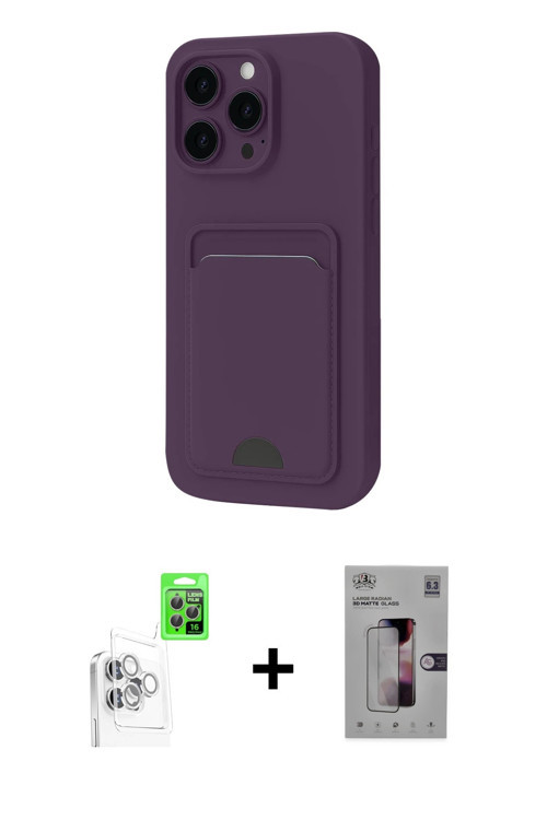 ieg™ iPhone 16 Pro Max Kılıf Vadi Çizgi Prime - Siyah Bilvis 3D Mat Cam Ekran Koruyucu + Beyaz Raze