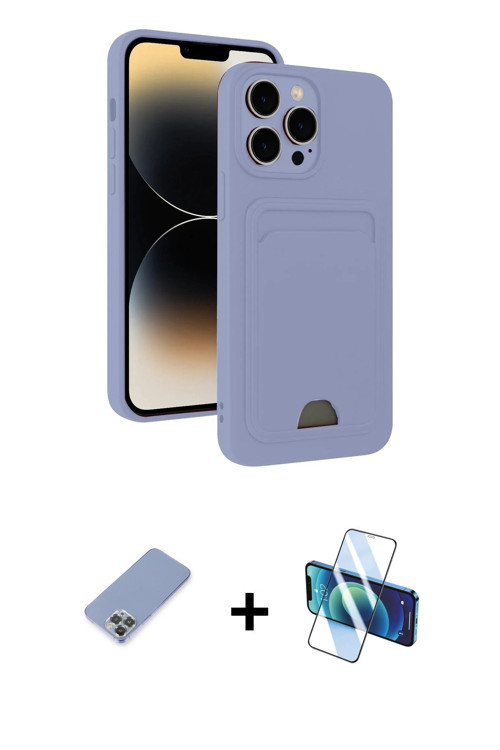 ieg™ iPhone 13 Pro Kılıf Vadi Çizgi Prime - Siyah 3D Antistatik Seramik Nano Ekran Koruyucu + Koyu Y