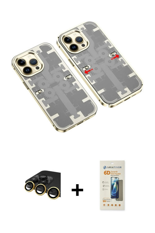 ieg™ iPhone 14 Pro Max Kılıf Ufuk Doku Prime - Siyah 6D Mat Seramik Hayalet Nano Ekran Koruyucu + Go