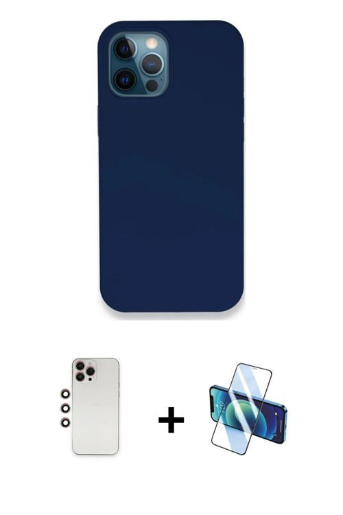 iPhone 12 Pro Kılıf Zirve Modern Özel Seri - Siyah 3D Antistatik Seramik Nano Ekran Koruyucu +