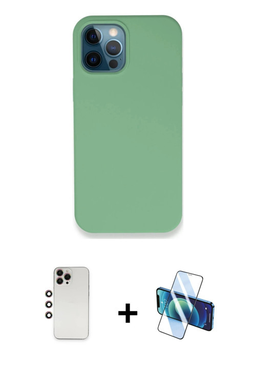 iPhone 12 Pro Kılıf Zirve Modern Özel Seri - Siyah 3D Antistatik Seramik Nano Ekran Koruyucu +