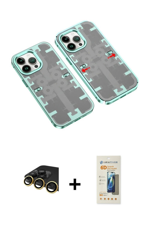 ieg™ iPhone 14 Pro Max Kılıf Ufuk Doku Prime - Siyah 6D Mat Seramik Hayalet Nano Ekran Koruyucu + Go
