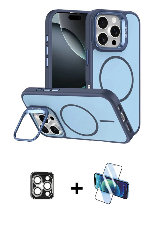 ieg™ iPhone 16 Pro Max Kılıf Çekirdek Klasik - Siyah 3D Antistatik Seramik Nano Ekran Koruyucu + Güm
