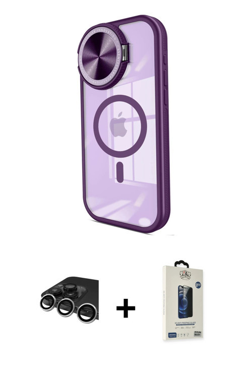 ieg™ iPhone 14 Pro Max Kılıf Kıvılcım Modern Koleksiyonu - Siyah Bilvis Hayalet Cam Ekran Koruyucu +