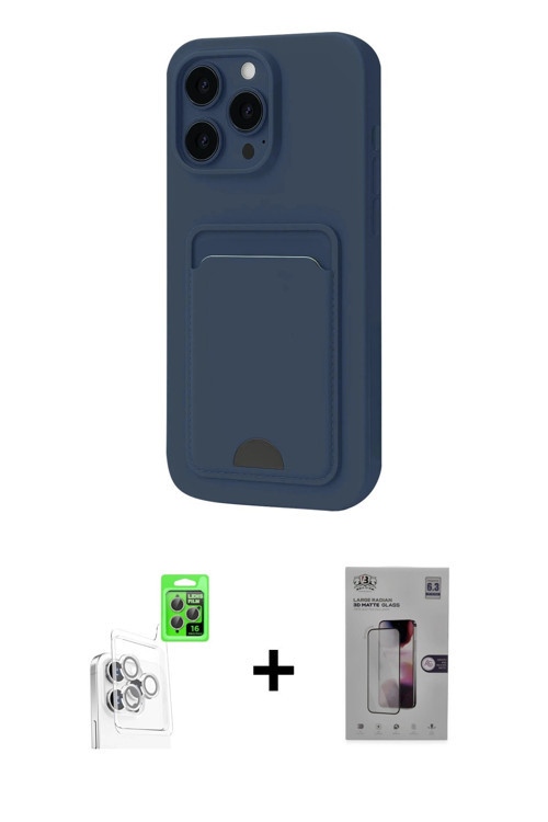 ieg™ iPhone 16 Pro Max Kılıf Vadi Çizgi Prime - Siyah Bilvis 3D Mat Cam Ekran Koruyucu + Beyaz Raze