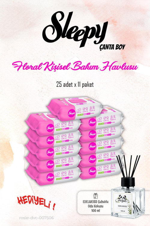 Floral Kişisel Bakım Havlusu 11 Paket, 25'li ve ROSIE Koku