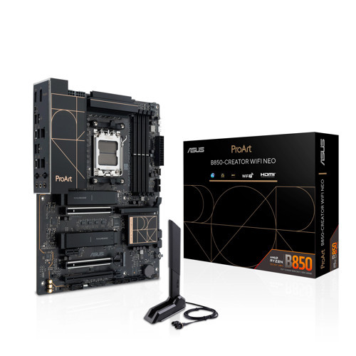 Proart B850-Creator Wifi Neo Amd B850 Am5 Ddr5 9000 Dp Hdmi Type-C 3X M2 Usb3.2 Wifi 7 + Bt Aura Rgb 2X5Gbit Lan Atx 14+2+1 Güç Aşamaları, 3Xgen5