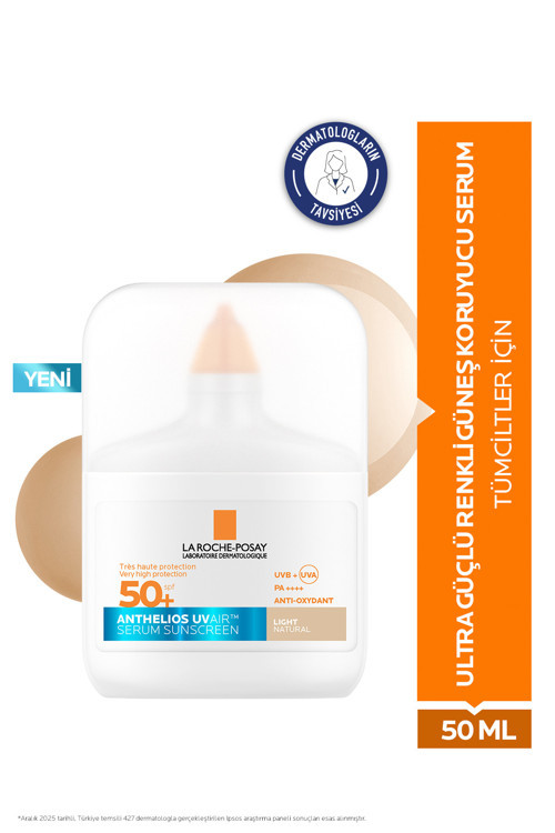 La Roche Posay Anthelios UVAIR SPF50+ Aydınlık Görünüm Veren Renkli Ultra Güçlü Yüz Güneş Koruyucu Serum 50 ml
