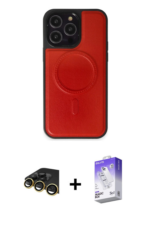 ieg™ iPhone 13 Pro Max Kılıf Zirve Işık Serisi - Siyah Bilvis 5in1 3D Magic Cam Ekran Koruyucu + Gol