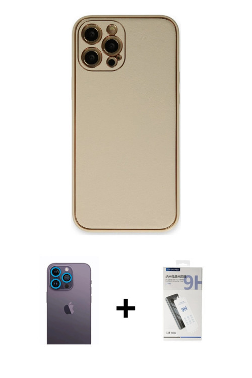ieg™ iPhone 12 Pro Kılıf Yadigar Klasik - Şeffaf Uv Polymer Nano Ekran Koruyucu + Mavi Neon Fosforlu