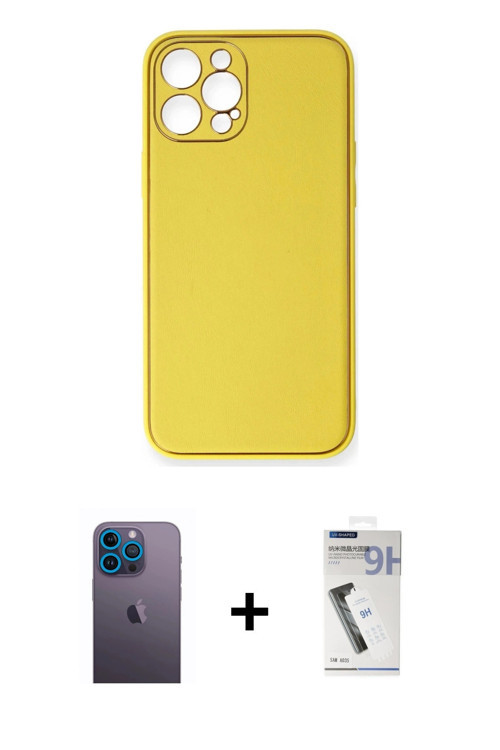 ieg™ iPhone 12 Pro Kılıf Yadigar Klasik - Şeffaf Uv Polymer Nano Ekran Koruyucu + Mavi Neon Fosforlu