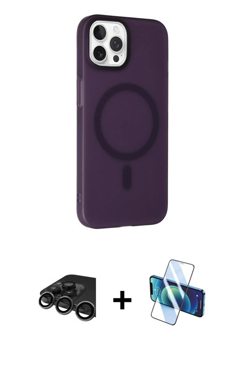 ieg™ iPhone 15 Pro Kılıf Çekirdek Modern Prime - Siyah 3D Antistatik Cam Ekran Koruyucu + Titanyum G