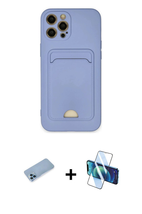ieg™ iPhone 12 Pro Max Kılıf Vadi Çizgi Prime - Siyah 3D Antistatik Seramik Nano Ekran Koruyucu + Ma