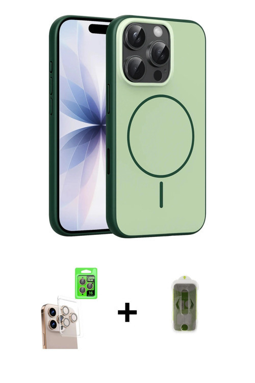 ieg™ iPhone 16 Pro Max Kılıf Atlas Asil Prime - Siyah Joko Magic 5D Hayalet Cam + Natural Grey Raze