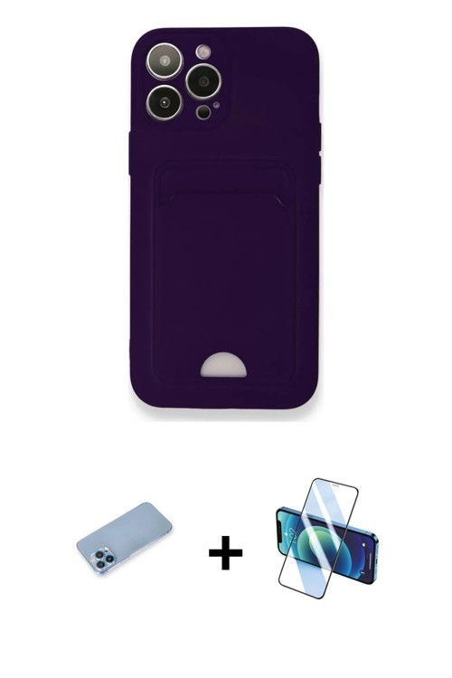 ieg™ iPhone 12 Pro Max Kılıf Vadi Çizgi Prime - Siyah 3D Antistatik Seramik Nano Ekran Koruyucu + Ma