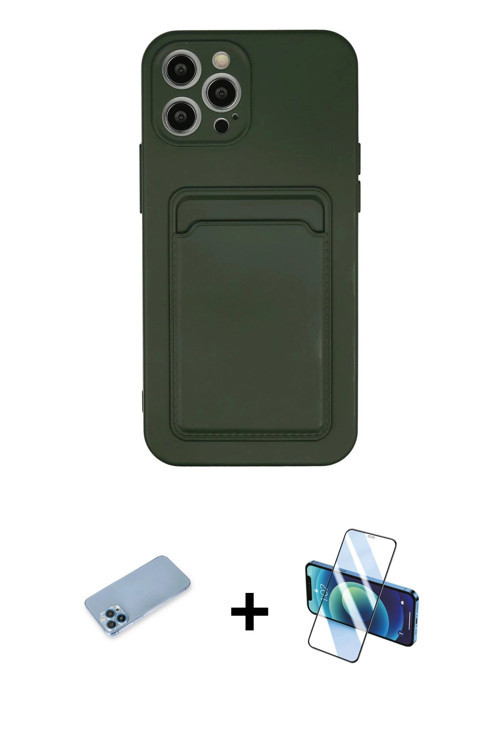 ieg™ iPhone 12 Pro Max Kılıf Vadi Çizgi Prime - Siyah 3D Antistatik Seramik Nano Ekran Koruyucu + Ma