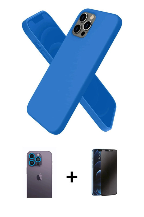 iPhone 12 Pro Max Kılıf Kozmos Yansıma Özel Seri - Siyah 3D Antistatik Hayalet Cam Ekran Koruyu