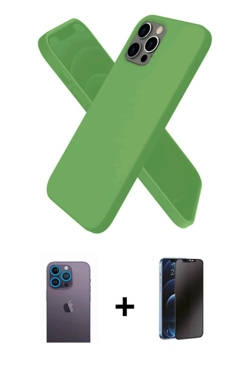 iPhone 12 Pro Max Kılıf Kozmos Yansıma Özel Seri - Siyah 3D Antistatik Hayalet Cam Ekran Koruyu