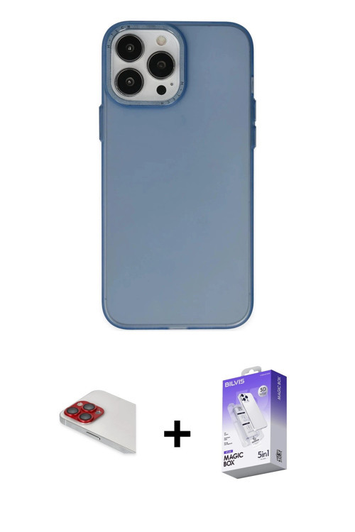 ieg™ iPhone 13 Pro Max Kılıf Ahenk Çizgi Prime - Siyah Bilvis 5in1 3D Magic Cam Ekran Koruyucu + Kır