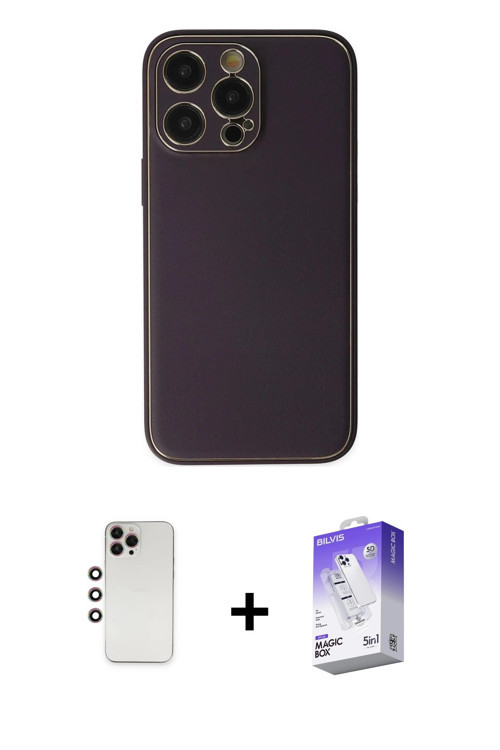 ieg™ iPhone 13 Pro Max Kılıf Yadigar Klasik - Siyah Bilvis 5in1 3D Magic Cam Ekran Koruyucu + Gökkuş