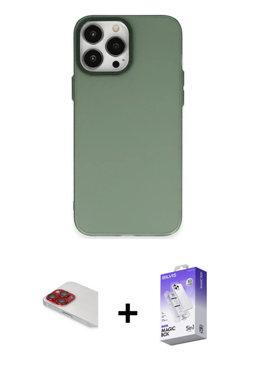 ieg™ iPhone 13 Pro Max Kılıf Ahenk Çizgi Prime - Siyah Bilvis 5in1 3D Magic Cam Ekran Koruyucu + Kır