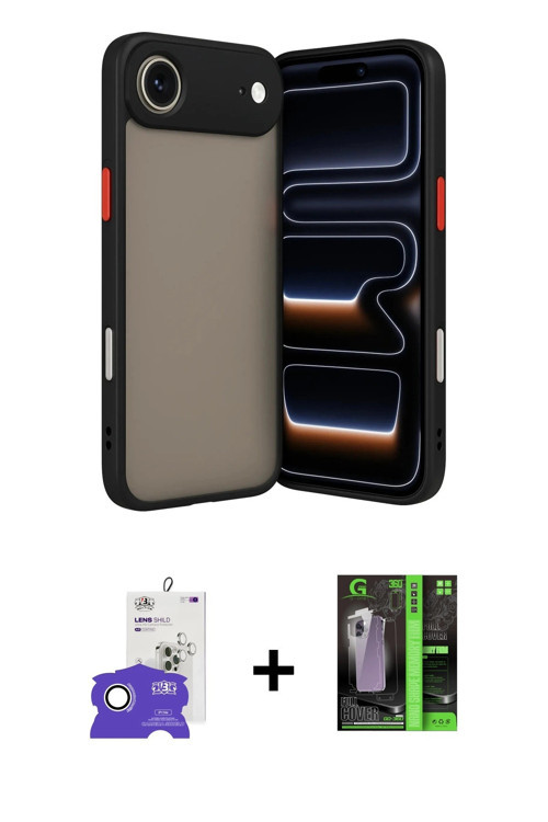 ieg™ iPhone 17 Air Kılıf Ahenk Çizgi Serisi - Şeffaf 360 Full Body Arka Koruyucu + Gümüş Bilvis Tita