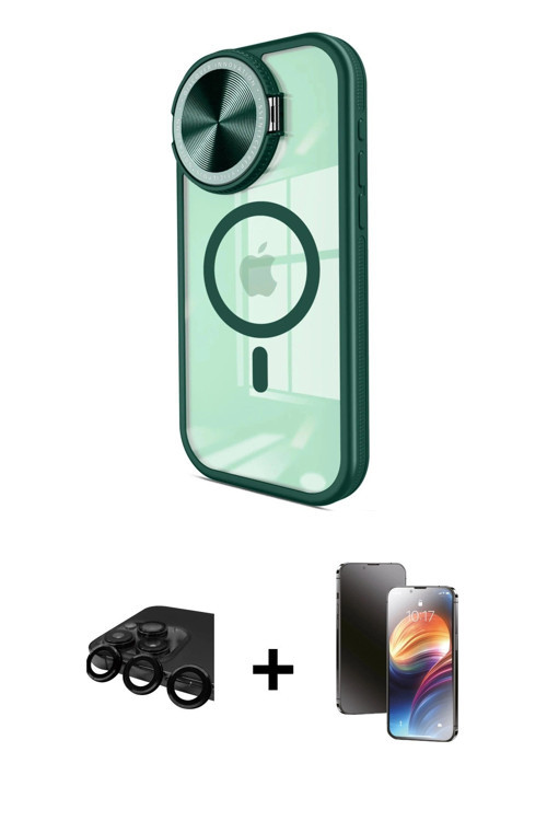 ieg™ iPhone 15 Pro Kılıf Kıvılcım Modern Koleksiyonu - Siyah 3D Antistatik Mat Seramik Nano Ekran Ko