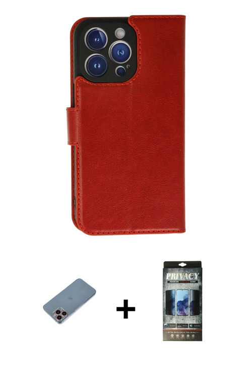 ieg™ iPhone 11 Pro Max Kılıf Siluet Işık Serisi - Siyah 34D Hayalet Izgaralı Cam + Pembe Shine Kamer