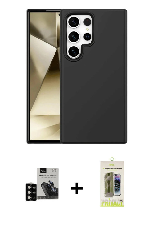 ieg™ Galaxy S24 Ultra Kılıf Kozmos Yansıma Özel Seri - Siyah Joko Magic 5D Hayalet Cam + Siyah PVD M