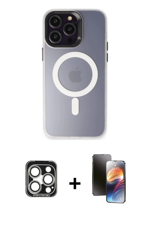 iPhone 15 Pro Max Kılıf Kozmos Çizgi Prime - Siyah 3D Antistatik Mat Seramik Nano Ekran Koruyuc