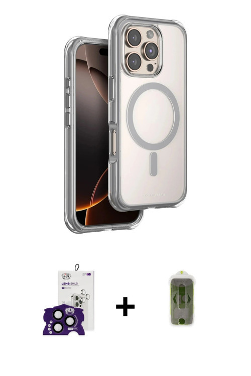 ieg™ iPhone 16 Pro Max Kılıf Zirve Klasik Prime - Siyah Joko Magic 5D Hayalet Cam + Siyah Bilvis Tit