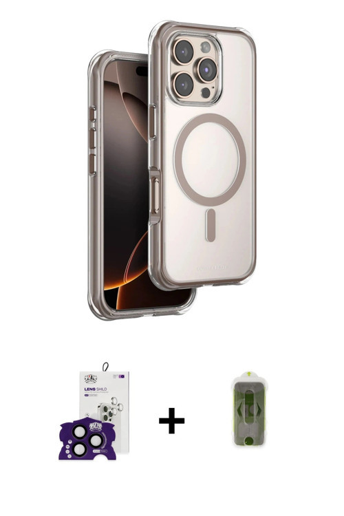 ieg™ iPhone 16 Pro Max Kılıf Zirve Klasik Prime - Siyah Joko Magic 5D Hayalet Cam + Siyah Bilvis Tit