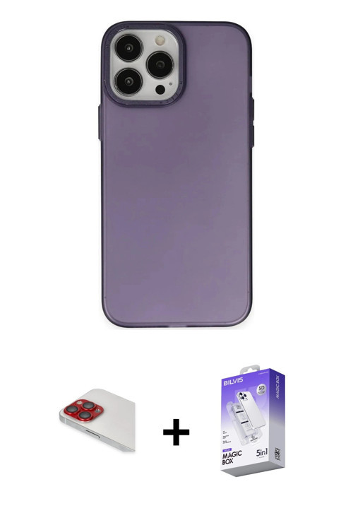 ieg™ iPhone 13 Pro Max Kılıf Ahenk Çizgi Prime - Siyah Bilvis 5in1 3D Magic Cam Ekran Koruyucu + Kır