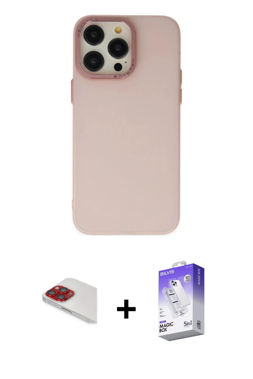 ieg™ iPhone 13 Pro Max Kılıf Ahenk Çizgi Prime - Siyah Bilvis 5in1 3D Magic Cam Ekran Koruyucu + Kır