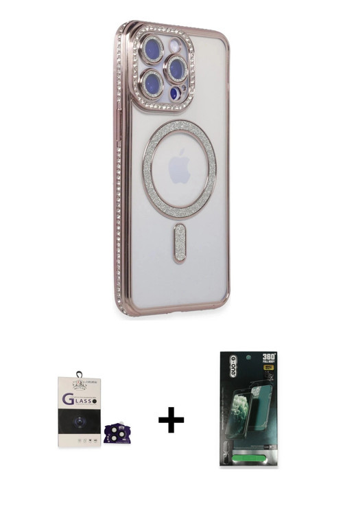 ieg™ iPhone 14 Pro Max Kılıf Zirve Doku Prime - Siyah 360 Mat Full Body Arka Koruyucu + Siyah Bilvis