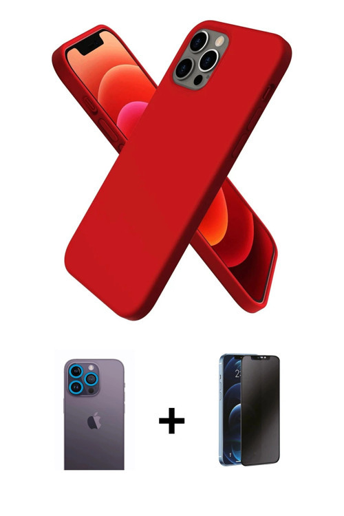 iPhone 12 Pro Max Kılıf Kozmos Yansıma Özel Seri - Siyah 3D Antistatik Hayalet Cam Ekran Koruyu