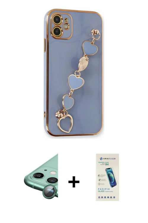 ieg™ iPhone 12 Kılıf Nova Işık Prime - Şeffaf Pasifik Cam Ekran Koruyucu + Yeşil Raze Metal Kamera L