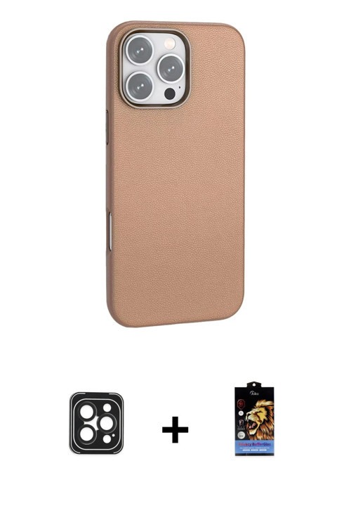 ieg™ iPhone 16 Pro Max Kılıf Zirve Modern Prime - Siyah Buffer Hayalet Cam Ekran Koruyucu + Siyah PV