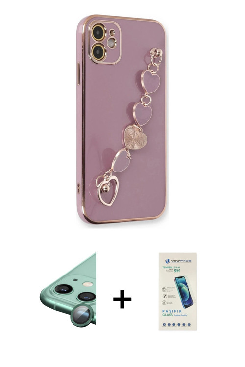 ieg™ iPhone 12 Kılıf Nova Işık Prime - Şeffaf Pasifik Cam Ekran Koruyucu + Yeşil Raze Metal Kamera L